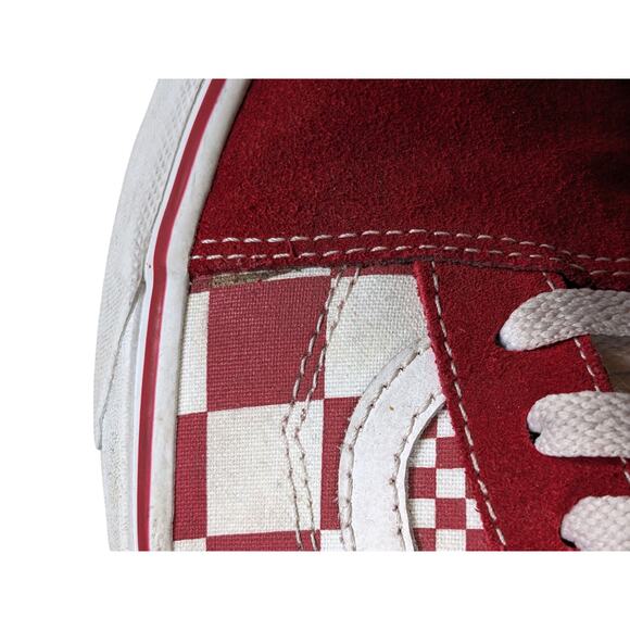 Vans Shoes Red White Checkerboard Sneakers Mens 10.5 Womens 12 Skate Low Top main image 9